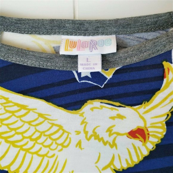 LuLaRoe RANDY Top, size Large - Eagles Raglan 4th of July American Baseball Top - Picture 2 of 5